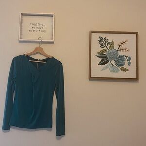 Ann Taylor, Turquoise Blouse, Medium Petite